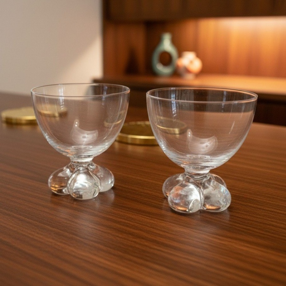 Tiffin Franciscan Du Jour Champagne Glasses, Set of 2, Vintage Sherbet Glassware